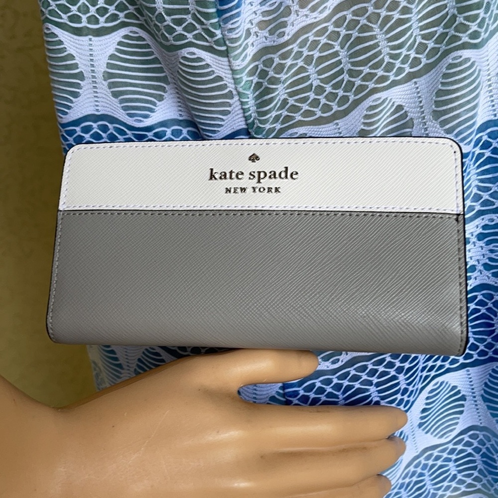 Kate Spade Staci Colorblock Large Slim Bifold Wallet - Picture 1 of 16